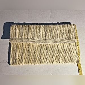 Modern Straw quilted with linen inside envelope clutch purse